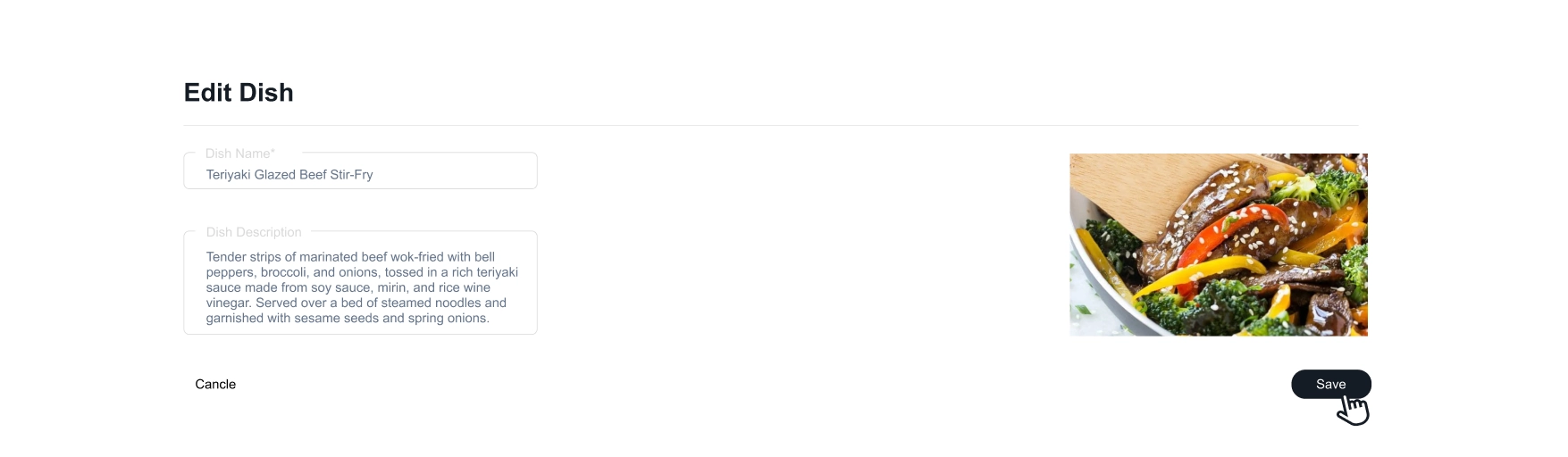 הוספת פריטי תפריט לתפריט דיגיטלי