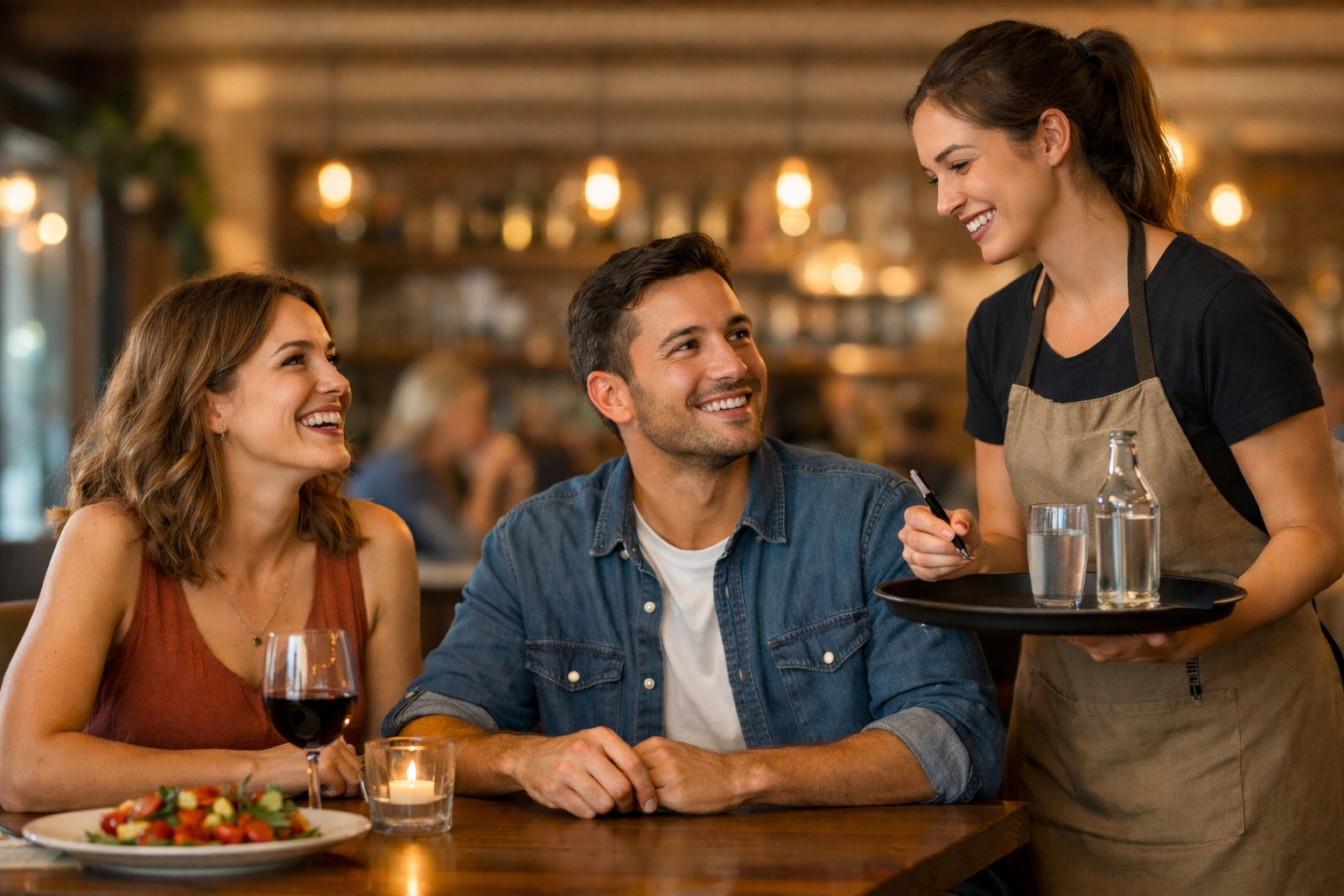 Restaurant manager editing digital menu items for better menu management